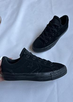 Базовые черные замшевые кеды кеди оригинал converse 35-36p