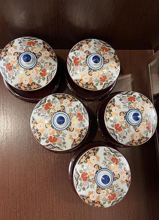 Японський порцеляновий набір seishu arita japan 5 піал для чаю vintage сервіз