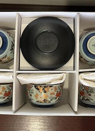 Японський порцеляновий набір seishu arita japan 5 піал для чаю vintage сервіз