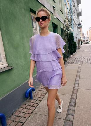 Коротка сукня жіноча бузкова zara new