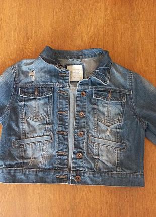 Джинсовый пиджак рванка женский denim co 12/40/48/l