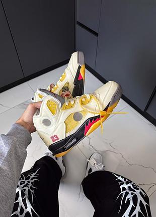 Nike air jordan 5 retro off-white sail