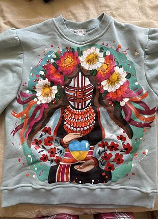 Кофта з авторським принтом фарбою від anna.ageevahandmade.