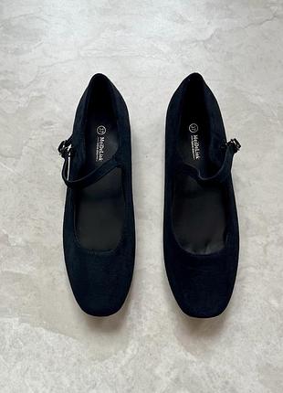 Балетки мері джейн жіночі еко-замша