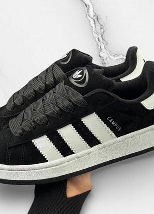 Кроссовки женские adidas campus черные с белым