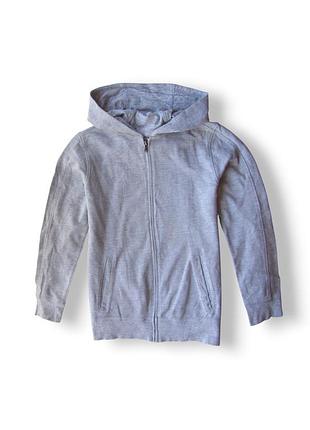 Серая толстовка кофта худи на молнии с капюшоном из хлопка zara boys 11-12 лет