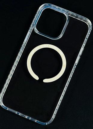 Защитный чехол (накладка) hard keep with magnetic colored для apple iphone 13 (clear-sand)