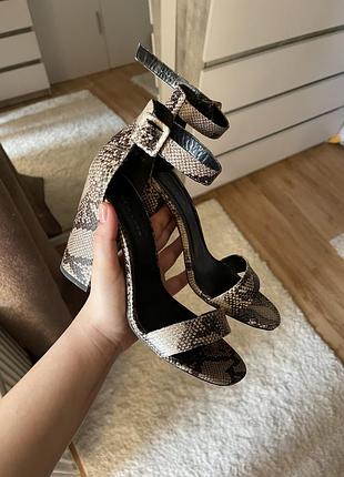Босоніжки зі зміїним принтом new look