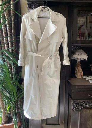 Класичний тренч на ґудзиках білий бежевий zara