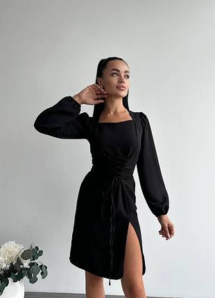 Платье женское с корсетной шнуровкой и разрезом