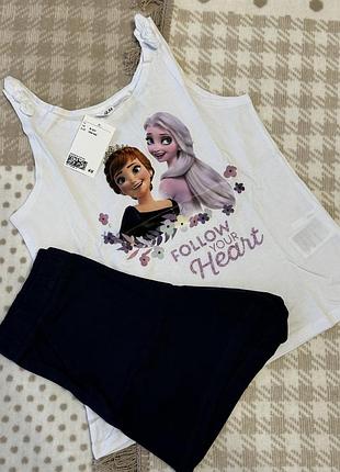 Костюм h&m frozen зріст 140 набір речей майка шорти