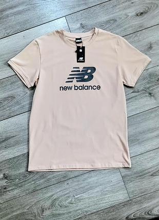 Футболка мужская бренд new balance бежевый цвет размер хл и размер ххл состав 95 хлопок 5 эластан.