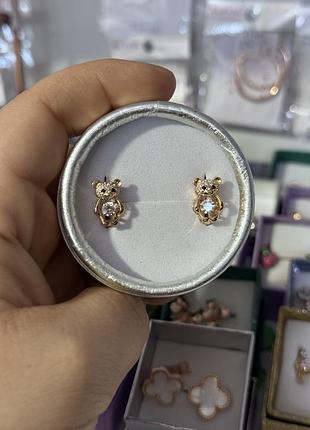 Сережки ведмедики