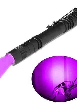 Мини фонарик с фиолетовым led светом для ночного видения, кемпинга, охоты и рыбалки с питанием от бетерейок 13 см