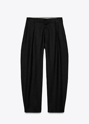 Брюки barrel zara с льном