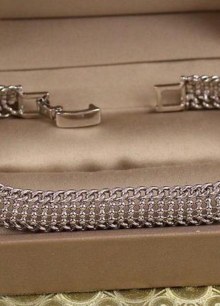 Браслет xuping jewelry імператор 18 см 9 мм сріблястий