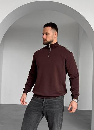 Світшот чоловічий line коричневий