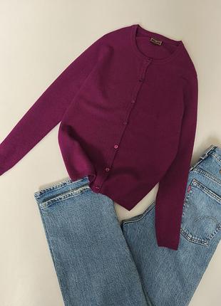 Cashmere кардиган бордо кашемір