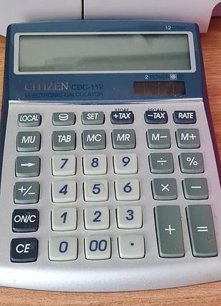 Настольный бухгалтерский калькулятор citizen cdc-112.