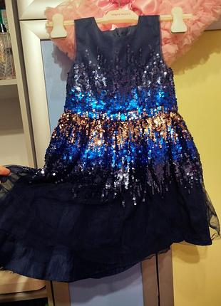 Детское нарядное платье паетки 3
