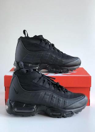 Зимние кроссовки nike air max 95 черный цвет мужские