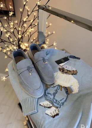 Loro piana лофери блакитні/голубі 39 (25 см)