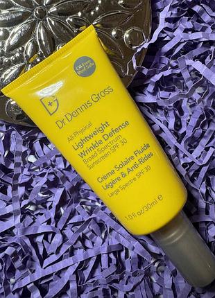 Солнцезащитный крем dr dennis gross skincare all physical lightweight wrinkle defense spf30. санскрин
