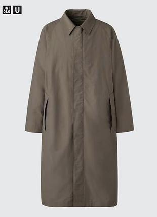 Пальто uniqlo u коричневе oversized single breasted coat
