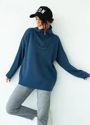 Кофта світшот з високим коміром на блискавці