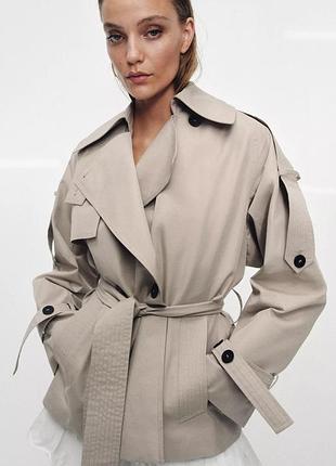 Тренч жіночий сірий zara new