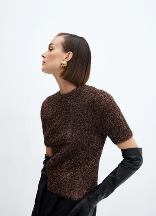 Медный джемпер из люрекса mango 2