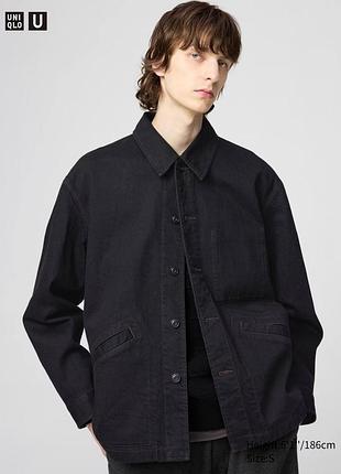 Жакет - сорочка uniqlo u чорна oversized color denim jacket
