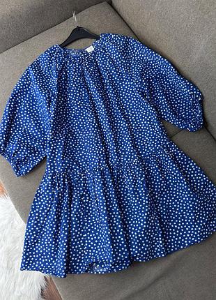 Яскрава бавовняна  сукня у горох h&amp;m 2