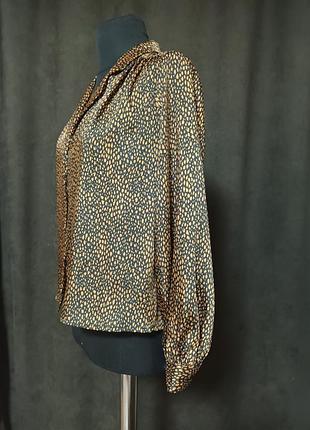 Блузка рубашка мелкий леопардовый принт 7