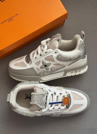 Lv 1854 trainer grey white swarovski monogram