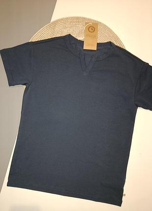 Футболка коттоновая на мальчика 9 лет (134 см), green cotton.