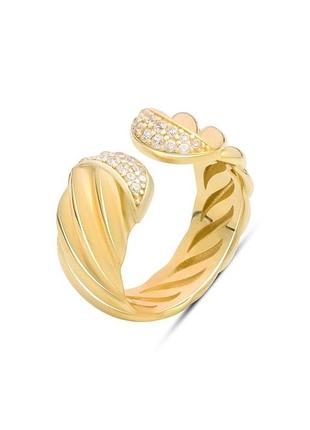Золоте кільце з фіанітами 0.24ct (17/17.5/18 см розміри) 678082578