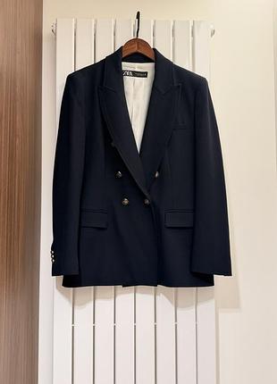 Піджак zara, темно синього кольору, розмір xl