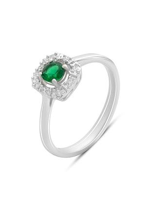 Срібне кільце зі смарагдом nano 0.32ct (16.5 см розмір) 2192244