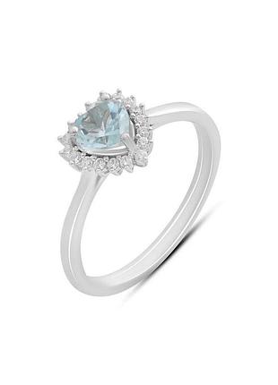 Срібне кільце з топазом 1.225ct (17.5 см розмір) 2188452