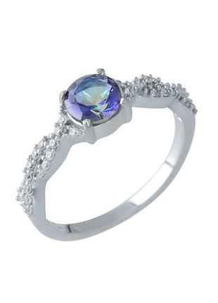 Серебряное кольцо с мистик топазом (17см размер) 1959121