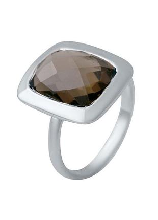Серебряное кольцо с раухтопазом (дымчатым кварцем) 5.528ct (17.5/18 см размеры) 2033219