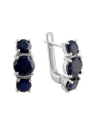 Серебряные серьги с натуральным сапфиром 5.983ct (2089124)