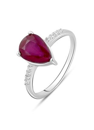 Серебряное кольцо с натуральным рубином 2.57ct (18см размер) 2096054
