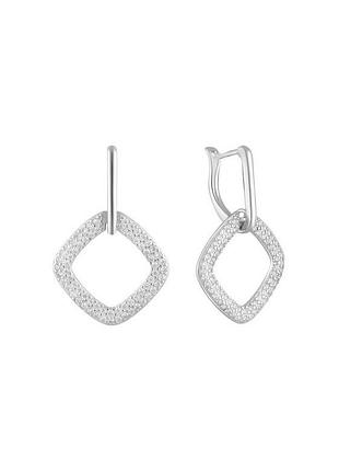 Серебряные серьги с фианитами (2102922)