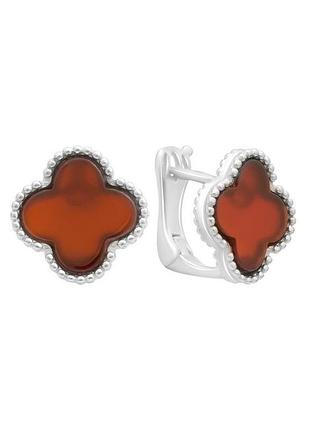 Серебряные серьги с агатом (670989668)