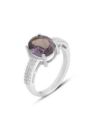 Срібне кільце з александритом 3.577ct (18.5 см розмір) 2157991