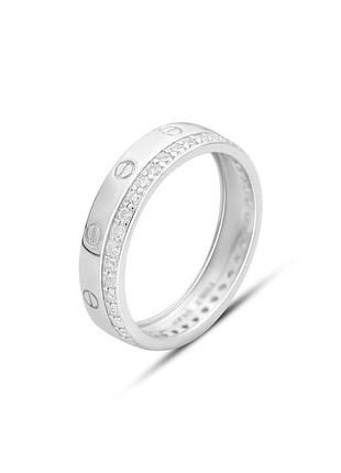 Серебряное кольцо с фианитами (18.5см размер) 2157243