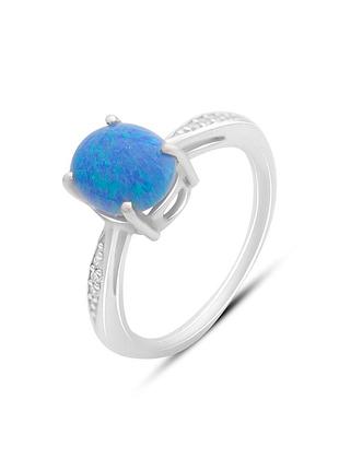 Срібне кільце з опалом 0.975ct, фіанітами (17/17.5 см розміри) 2170549