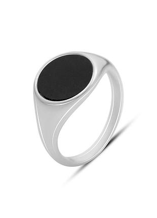 Серебряное кольцо с натуральным ониксом (16.5/18 см размеры) 660002126